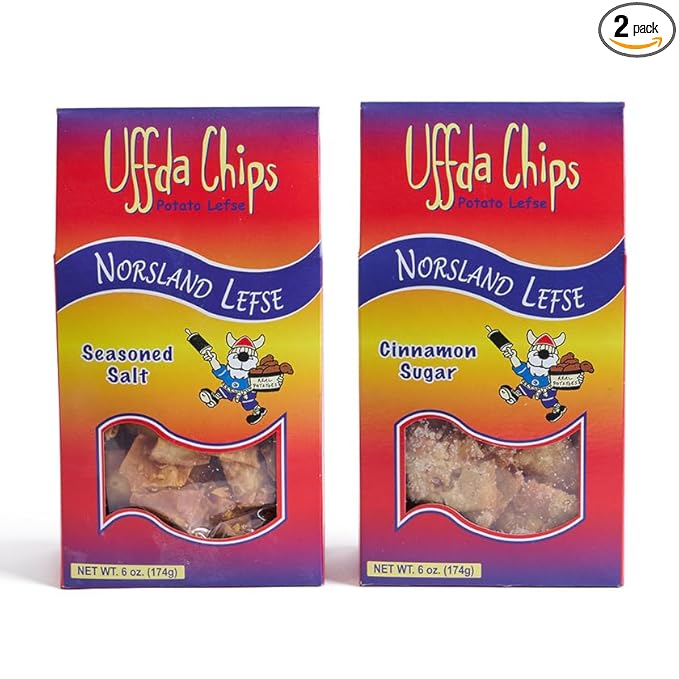 Uffda Chips - Made From Real Lefse - 6 oz. By Norsland Lefse - 2 Pack