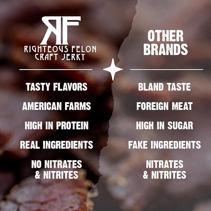 Righteous Felon Variety Meat Sticks | 100% Grass Fed Beef, Turkey, Pork | Keto, Gluten-Free, Low Sugar, High Protein Healthy Snacks | Valentines Day Gifts for Men | Jerky Variety Pack, 24 Count