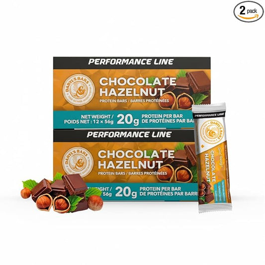 Daryl's Bars, Chocolate Hazelnut On the Go Whey Protein Bars, Gluten Free, Protein Snack, Meal Replacement, Pack of 2