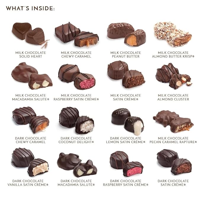 Ethel M Chocolates Taste Of Las Vegas Premium Collection 16-piece, Medley of Chewy Caramels, Nut Clusters, Satin Cr?mes, Almond Butter Crisps, Milk & Dark Variety