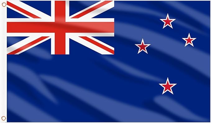 AhfuLife 2 Pcs New Zealand Flag Kiwi Flag 3x5 Ft, Large New Zealand National Flags for Outside - Double Side with Brass Eyelets for Olympic Party Decorations, Bar Street Decoration Indoor Outdoor