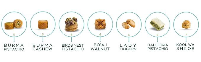 Al Bohsali 1870 Premium Mediterranean Assorted Baklava Mix – 53-Piece Luxury Pastry Collection | Handcrafted Since 1870