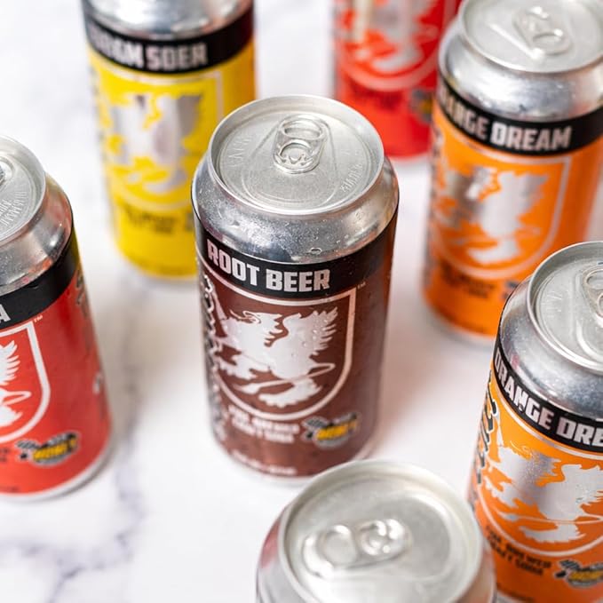 Sprecher Brewing Company Best Sellers Variety Pack in 16 Fl Oz Cans (12 Pack), Root Beer, Cream Soda, Orange Dream, Cherry Cola - Premium Gourmet Craft Soda