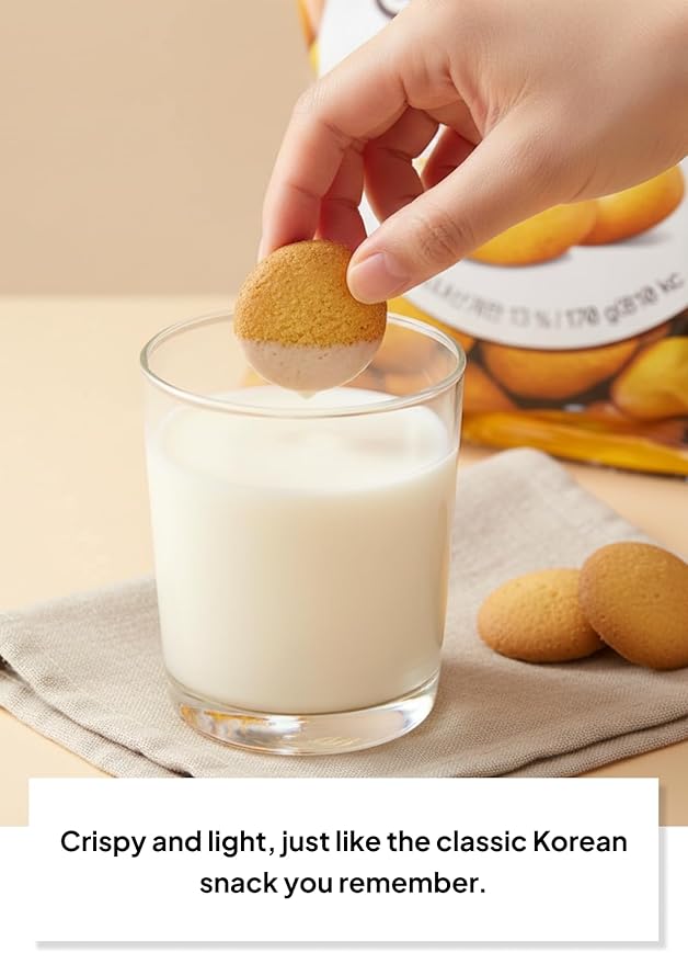 Korean Food CW Egg Cookies, Light and Crispy Egg Snack, 3-Pack (60g x 3, 180g / 6.35 oz Total), Sweet Korean Snack