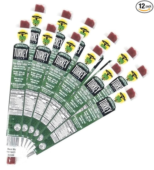 Chimichurri Turkey, Sogo Snacks, No Sugar, 100% Free-Range, Non-GMO Turkey Sticks. No Added Nitrates, Gluten, Soy, MSG, Dairy, Nuts. Keto, Paleo Friendly (Turkey Chimichurri, 1-oz, 12 Cnt)