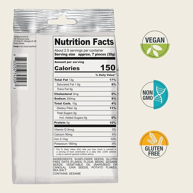 ROSTEN SeedBoost Seed Crackers (16 Pack) Sesame & Chia Flavor - Vegan, Non-GMO, Gluten Free (2.5oz Each)