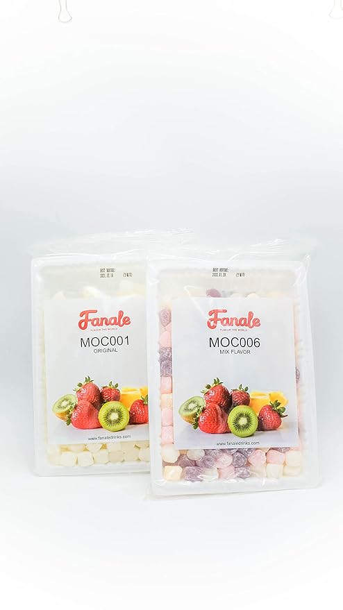 Fanale Mini Mochi Sweet Rice Cake | Original Flavor | White Color Snack for Frozen Yogurt Toppings Ice Cream Toppings Shaved Ice Toppings 300g | 10.6oz | 0.7lb MOC001