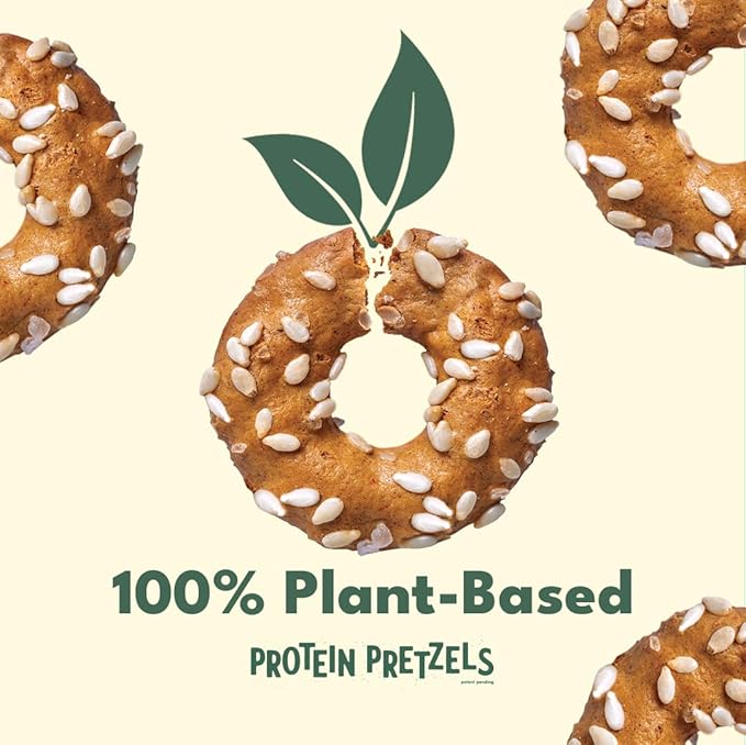 Crisp Power Protein Pretzels, Sesame, High Protein Snack, 27G Protein, Low Carb Crunchy Pretzel Snacks, No Added Sugar, No Seed Oils, 1.75 oz Bags, 6 Pack, Vegan, Plant-Based, Keto