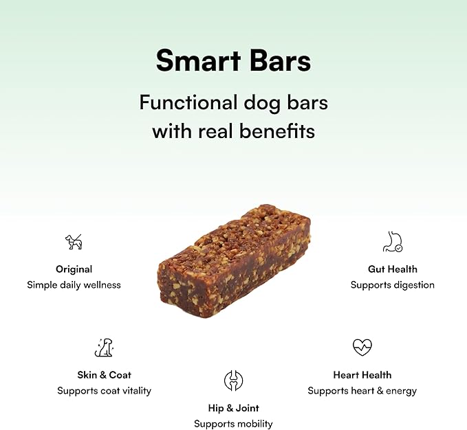 Pawco Magic Bar Gut Health Treat – High Protein Peanut Butter Dog Biscuit – 8-Pack – Healthy Snack Made with Natural Ingredients: Peanut Butter, Pumpkin, Sweet Potato, and Apples