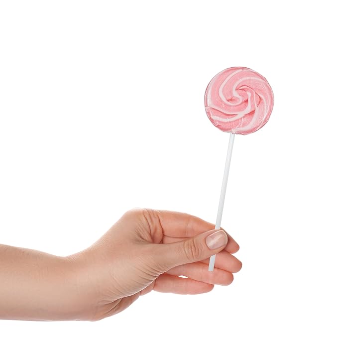 Pink Lollipops, 24 Pack, Pink Swirl Lollipops Individually Wrapped, Pink Lollipop Suckers Bulk, The Hampton Popcorn & Candy Company
