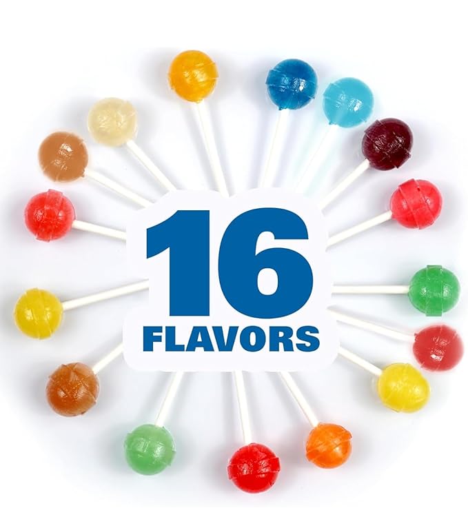 Dum~Dum. Lollipop Bulk, Original Pop - 16 FLAVORS | All-Time Classic Flavors - Lollipops Bulk, Bulk Suckers, Individually Wrapped - Bulk Candy for Any Occasion, Halloween Parade Candy - 360 Count