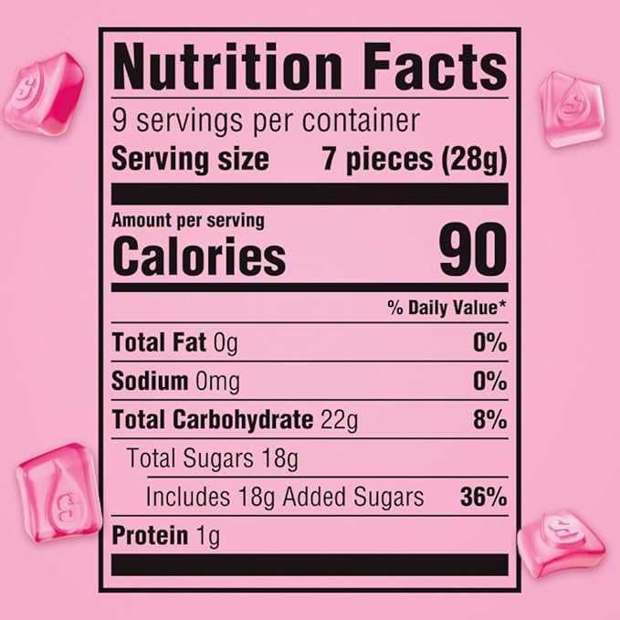 STARBURST Gummies All Pink Gummy Candy Strawberry Flavored Chewy Snacks Bulk, Sharing Size, 9 oz Candy Bags (Pack of 8) for Pink Buffets, Party Favors, and More