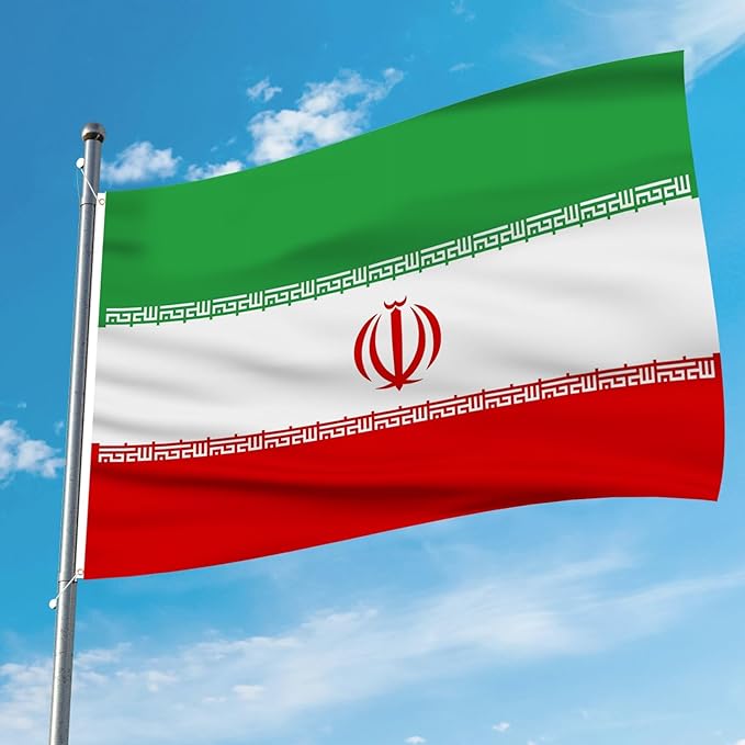 AhfuLife Iran Flag 3x5 Ft, Large Iran Flags for Outside - Double Side with Brass Eyelets for Olympic Party Decorations Bar Garden Street Decoration Indoor Outdoor