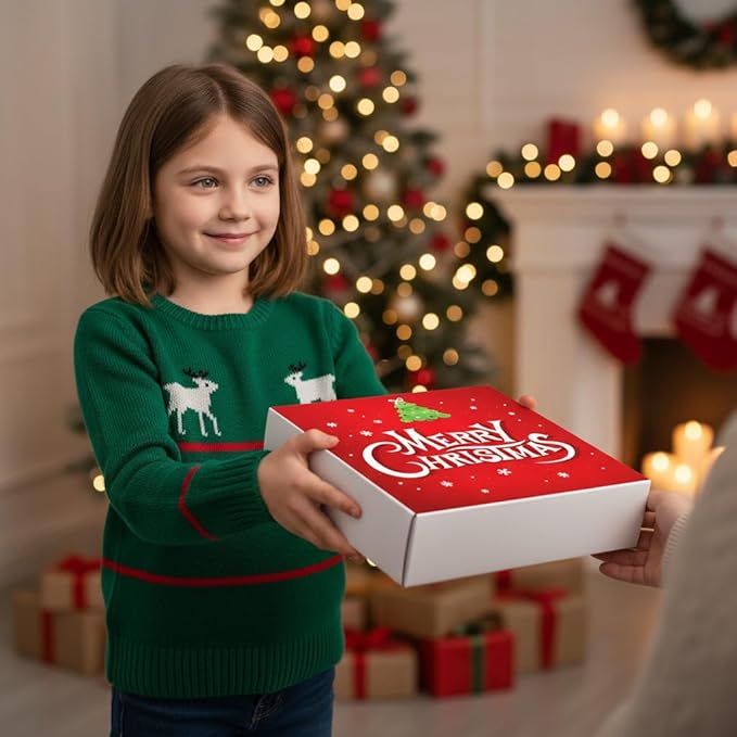 Christmas Cookies Gift Baskets Box for Men Women Kids | Holiday Cookie Treats decorated | Individually Wrapped Sugar | Nut Free | 4 Pack