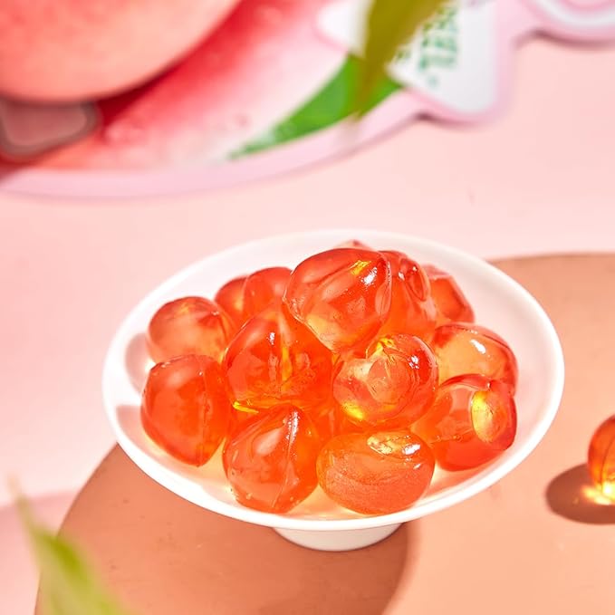 Happy Global Kozed Peelable Gummy Candy White Peach Flavors 3 Pack, Fun Fruity Role Party Snack, Chewy Sweet Treat with Juicy Flavor,Halal-Certified Holiday Gifts