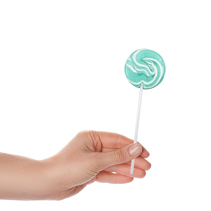 Aqua Light Blue Lollipops, 24 Pack, Blue Suckers, Blue Lollipops Individually Wrapped, Blue Lollipop Suckers Bulk, The Hampton Popcorn & Candy Company