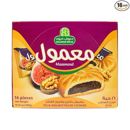 Halwani Bros Maamoul Fig & Walnut Filled Cookies 16 Pieces 10.15 OZ
