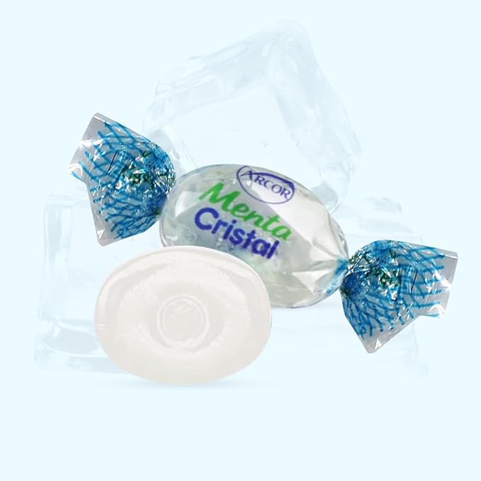 Crystal Mint Candy 2 Pound Bulk Pack Holiday Candies - Approx. 200 Individually Wrapped Hard Clear Mint Candies for Office, Parties, and Candy Bowls - Taboom