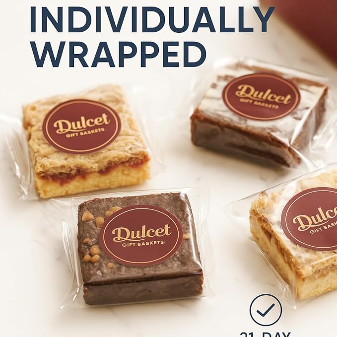 Dulcet Valentine’s Day Gift Basket For Him or Her - Gift Basket for All Types of Special Occassions - Assorted Variety of Tastes with Delicious Brownies Crumb Cakes Rugelah and Muffins.