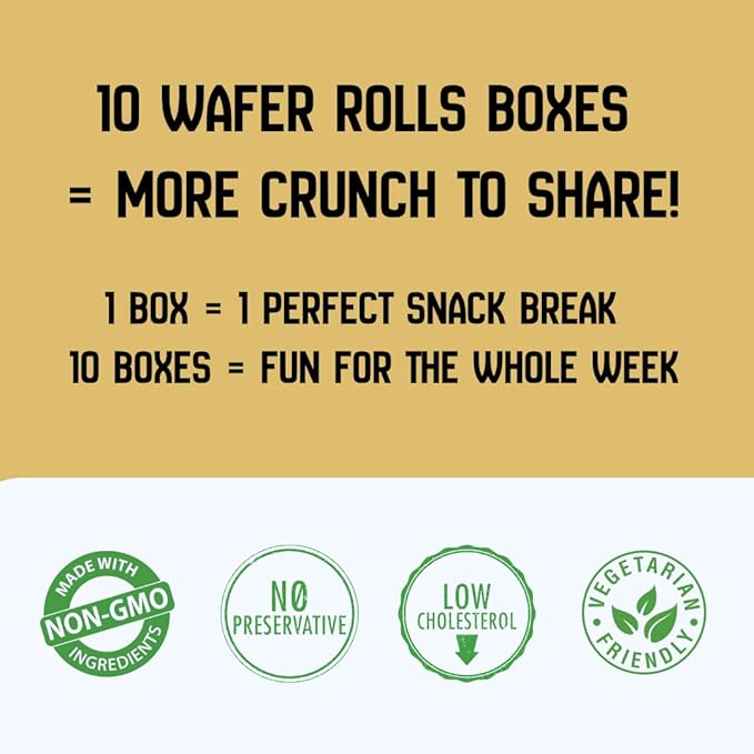 Zyluc Chocolate Wafer Rolls – Crispy Cream-Filled Cookies with Real Cocoa, Portion-Controlled Snack, Cholesterol Free, No Trans Fat, 200 Cal per Pack (50g) – Pack of 10