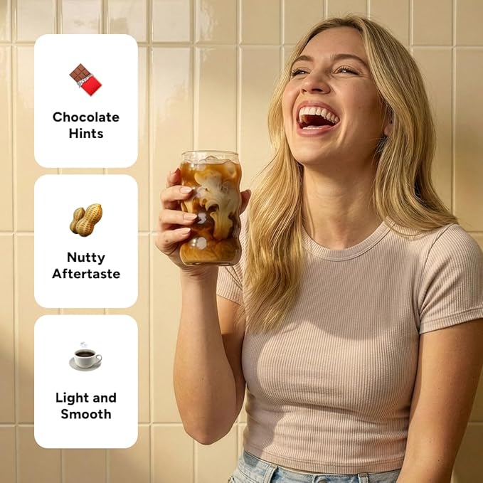 Jitters-free Mushroom Coffee Made in USA - Great Taste - Smooth Energy - No Bloating with Lion’s Mane, Cordyceps, Reishi, Chaga – Alpha-GPC & L-Tyrosine, B12 & B3 – 30 Servings