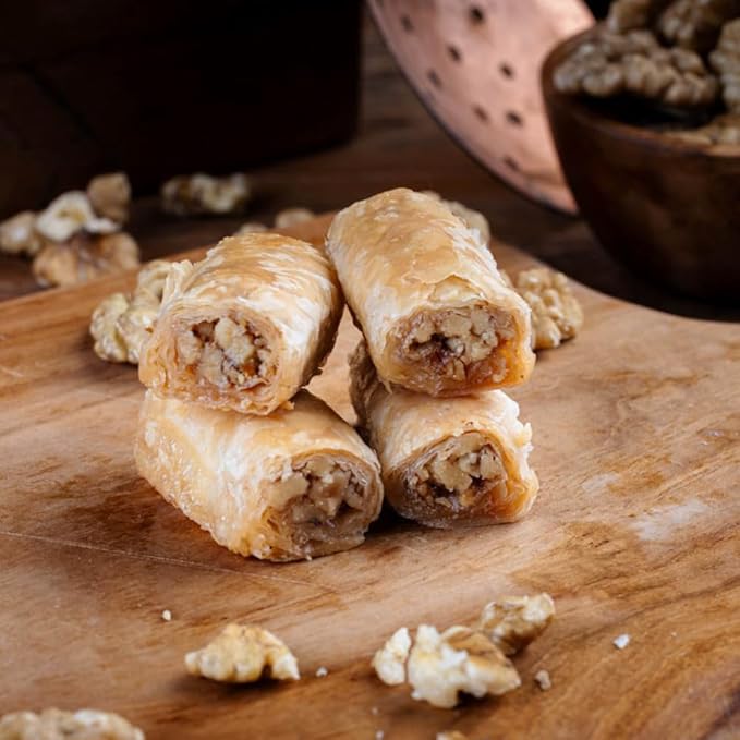 Snacklava Baklava Variety Pack (34 Pieces) - 2 Pistachio Baklava (6 Pieces), 2 Cashew Bakava (6 Pieces), 2 Walnut Baklava (8 Pieces) - No Artificial Ingredients, Colors or Preservatives - Premium Handmae Pastries