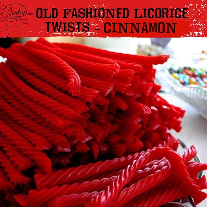 Cinnamon Licorice Twists Pack of 3 - Old Fashioned Christmas Candy, Fat-Free Chewy Licorice Candy, Fun Treat, Delicious Snack, Christmas Treats - Soft & Chewy Texture with Bold Fresh Flavor (Total 24oz)