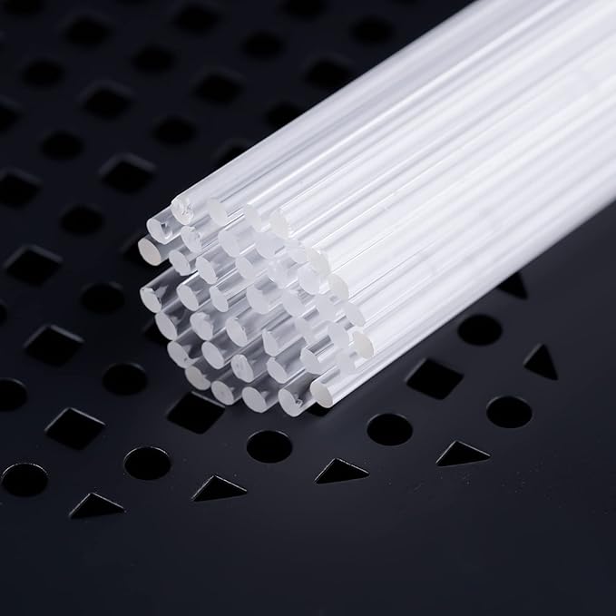 LSYGXYZ 50 Pieces Acrylic Lollipop Sticks, Clear Cake Pops for Candy Dessert Chocolate Handmade DIY, 4 Inch(3mm Diameter)