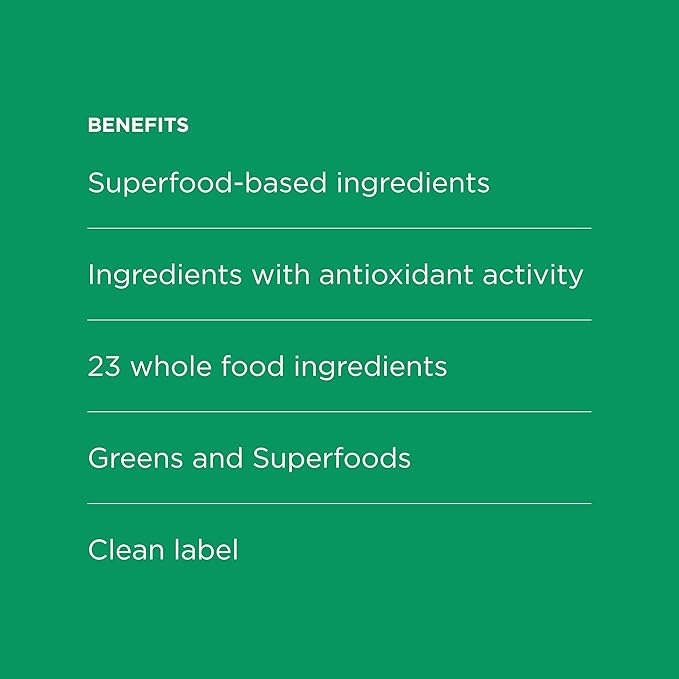 SuperGreens - Potent Superfoods Blend - Plant-Based Antioxidant Support - Greens Powder Supplement & Drink Mix - Non-GMO, Vegan & Gluten-Free - SuperGreens (30 Servings)