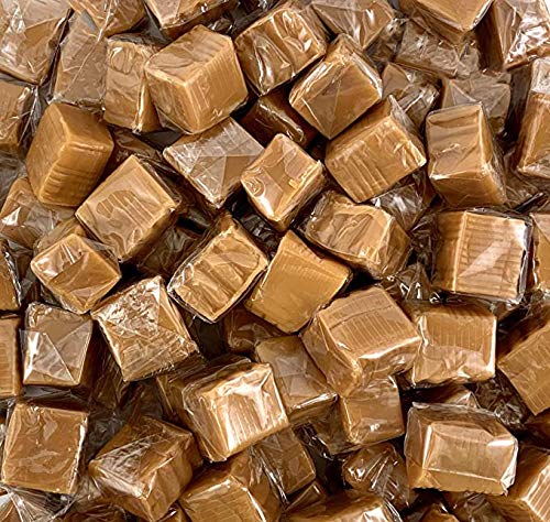 Vanilla Sea Salt Caramels, Gourmet Chewy Squares, Rich and Creamy Individually Wrapped Candy, 2.2 lb Bag