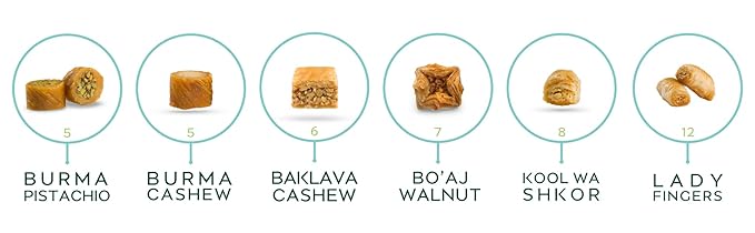 Al Bohsali 1870 Premium Mediterranean Assorted Baklava Mix – 43-Piece Luxury Pastry Collection | Handcrafted Since 1870