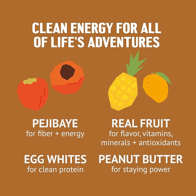 PEJI BAR Superfood Energy Bars | Morning Blend Banana Pineapple Coffee Flavor | Gluten Free, 7g Protein, Fiber, Whole Ingredients, No Sugar Added | Adventure Ready Snack, 12 Count