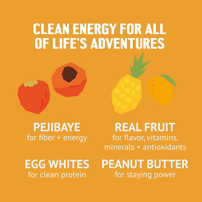 PEJI BAR Superfood Energy Bars |Mango Jambo Banana Mango Flavor | Gluten Free, 7g Protein, Fiber, Whole Ingredients, No Sugar Added | Adventure Ready Snack, 12 Count