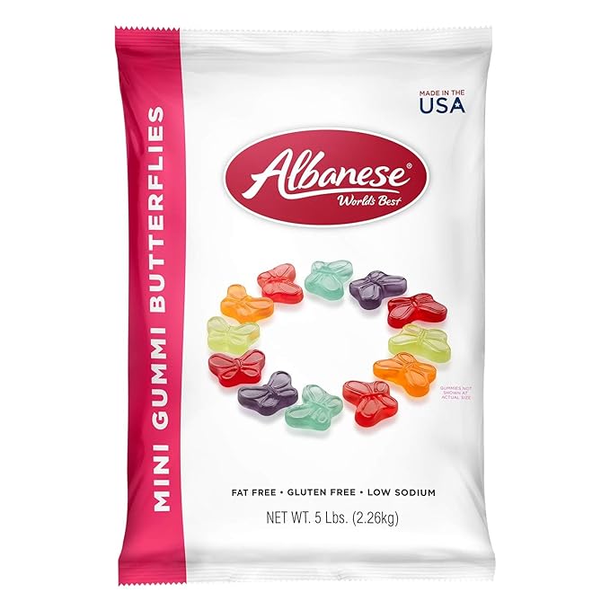 World's Best Mini Gummi Butterflies, 5lbs of Candy (Pack of 1) 50234