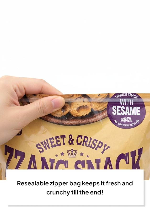 Korean Food O!Snack Honey Flavor, Sweet & Crispy Honey Snack with Sesame, Large Family Pack 2.16 lb, Party Sharing Size