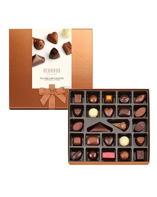 Neuhaus Belgian Chocolate Classic Discovery Collection – 24 Timeless Neuhaus Pieces Assorted Milk, White & Dark Chocolate Pralines – Gourmet Chocolate Gift
