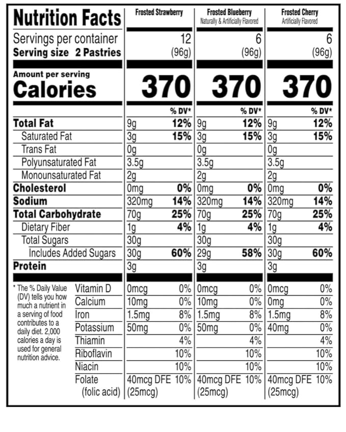 Pops-Tarts Frosted Toaster Pastries Variety Pack, Strawberry, Cherry, Blueberry Flavors, 48 Count, 5.1 lb