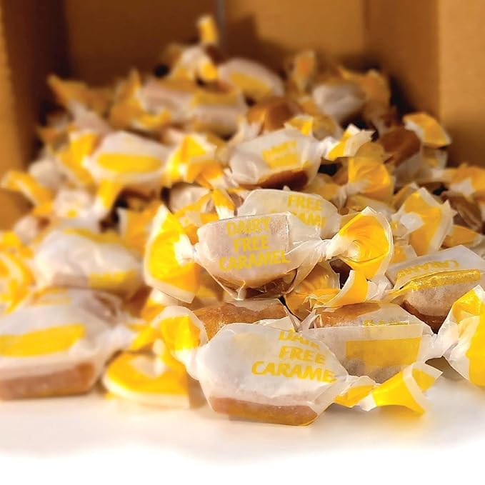 AvenueSweets - Handcrafted Organic Dairy Free Vegan Individually Wrapped Soft Caramels - 1 lb Box - Vanilla
