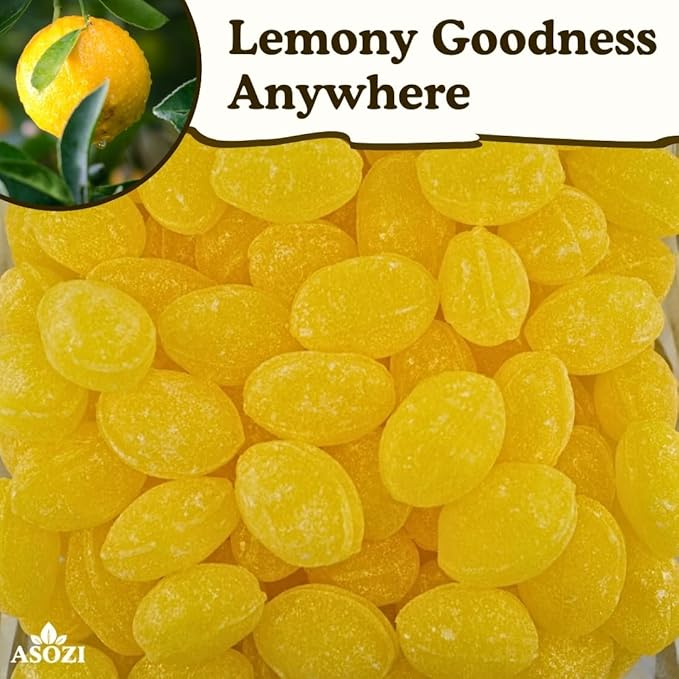 Sanded Lemon Drops Hard Candy 2lb - Sweet Tarts & Old Fashioned Candy - Long-Lasting Lemony Goodness - Lemon Candy for Any Occasion - Old Fashioned Drops for Sore Throat Relief.