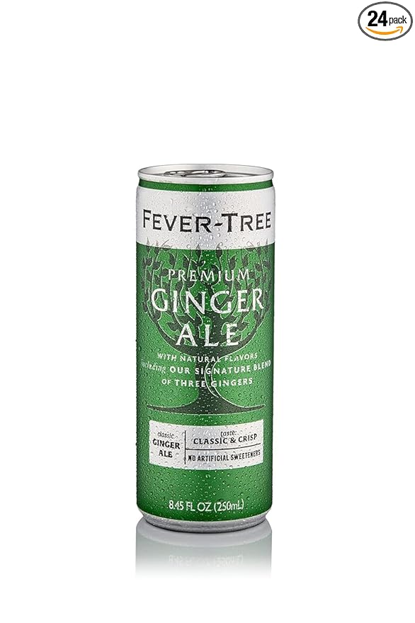 Fever-Tree Ginger Ale – Premium Mixer for Cocktails and Mocktails, 8.45 fl oz Cans, Pack of 24 – Naturally Sourced, Non-GMO