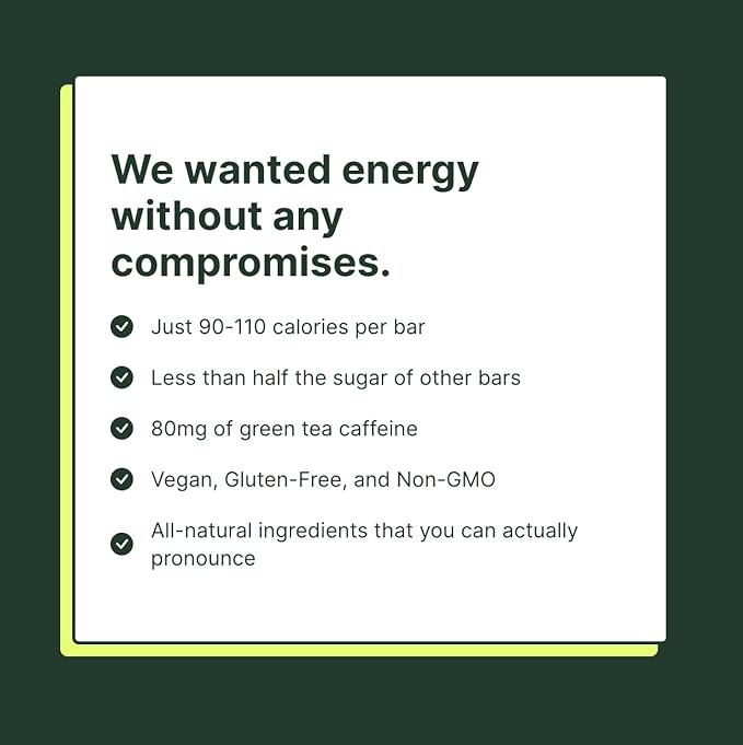 Verb Caffeinated Energy Bars Chocolate Peanut Butter Cup (26g, Pack of 16) 110-Calorie Delicious Energy Bar, Gluten Free On-the Go Snack with 80mg Green Tea Caffeine, Only Real-Food Ingredients