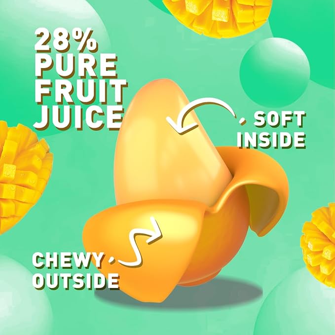 Happy Global Kozed Peelable Gummy Candy Mango Flavors 3 Pack, Fun Fruity Role Party Snack, Chewy Sweet Treat with Juicy Flavor,Halal-Certified Holiday Gifts