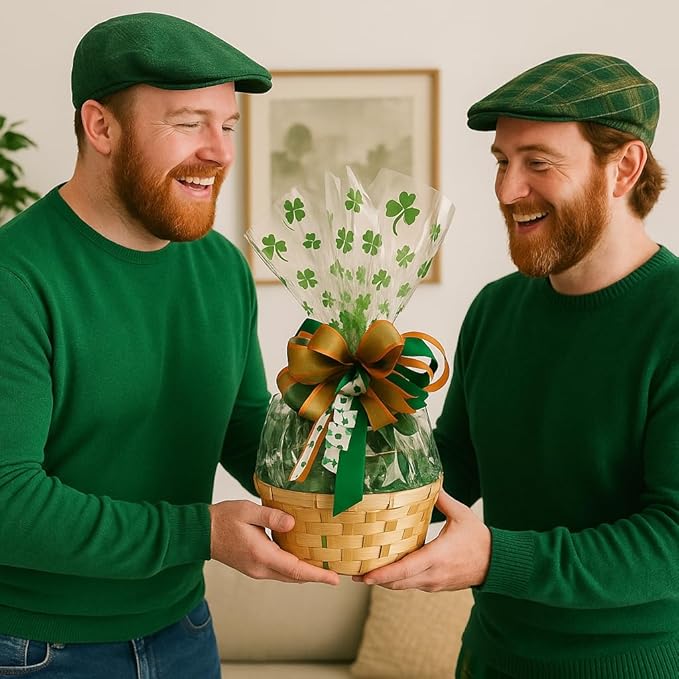 Handcrafted Gift Basket with Chocolates, Cookies, Snacks & Candy. Perfect for Birthdays, Sympathy, Holidays, Clients & Thank You Gifts (Standard: $64.99, St. Patricks Day)