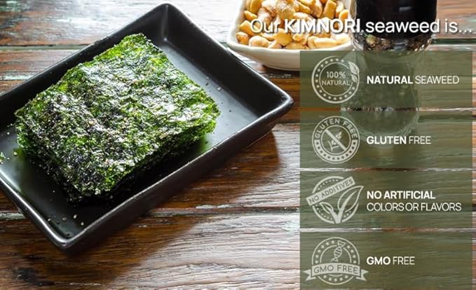 STARGIM Seasoned Seaweed Snacks Sheets – 6 Individual Packs Roasted Gim, Fat Gluten Free Sea Salt, 100% Natural Laver 5g 0.17 Ounce