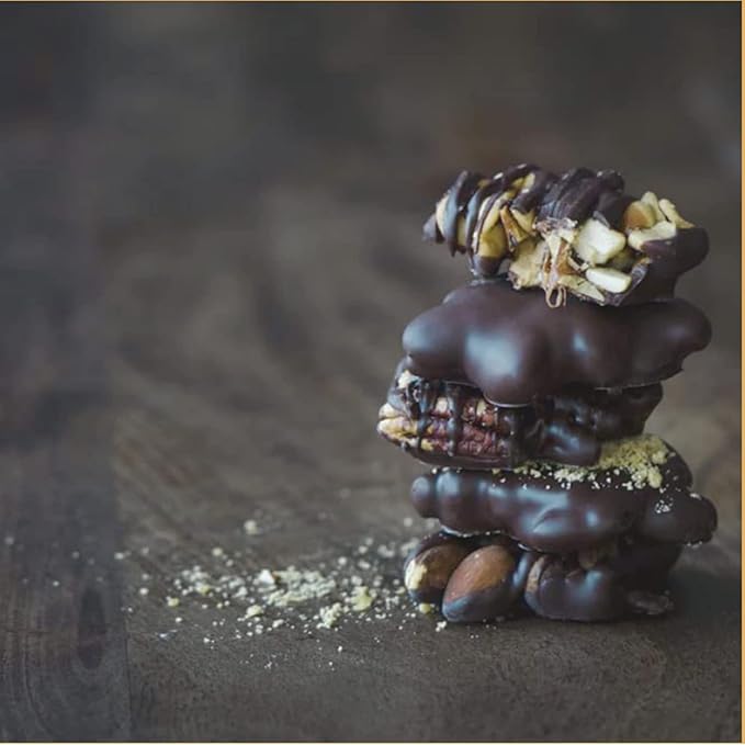 Nut Clusters Chocolates 2 Pack - Chocolate Nuts Gift Set, Kosher Dairy Free. Brooklyn Handcrafted, Caramel Drizzled Pecan, Roasted Almond, Brittle & Chocolate Cashew Patties, Holiday Chocolates Basket Gifts
