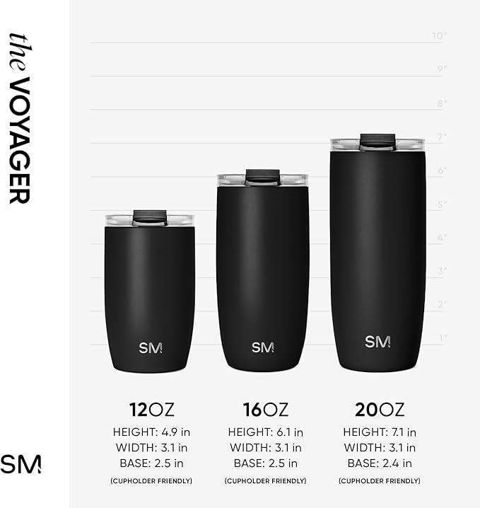 Simple Modern Travel Coffee Mug Tumbler with Flip Lid | Reusable Insulated Stainless Steel Cold Brew Iced Coffee Cup Thermos | Gifts for Women Men Him Her | Voyager Collection | 16oz | Sea Glass Sage
