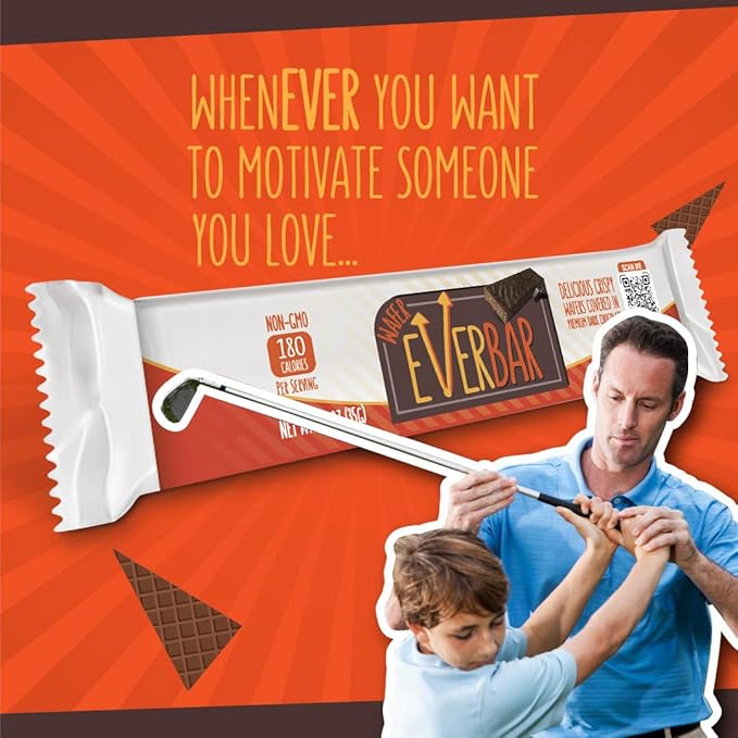 EverBar - Dark'n Crispy Chocolate Bars, 144 Count | Non-GMO, Dark Chocolate Wafer Candy Bar | On the Go | With Coffee or Tea | Healthy Snack | Bite-Size Premium Wafer Chocolate 144 Count