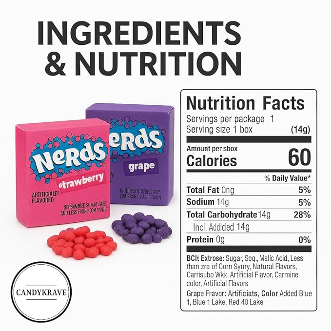 Wonka Nerds Gummy Clusters - Grape & Strawberry - 1 lbs Individually Mini Candy Boxes - Valentines & Easter Treat Pack - Classic & Delicious Gummy Candy for Movie Nights, Birthdays, Pantry