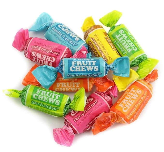 Fruit Chews - 5 Pound Bag - Assorted Candy - Chewy, Fruity and Delicious - Cherry, Lemon, Lime, Orange and Vanilla - QUEEN JAX - Individually Wrapped Candy - Fresh, Mouth Watering and Scrumptious Bulk Candy Bag - Buy In Bulk and Save!