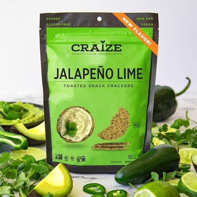 Craize Savory Mix | Sweet Corn x2, Everything, Jalepeno Lime | Gluten Free, Vegan, Kosher, Toasted Corn Crackers | 4 pack, 4 oz each